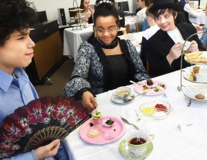 Suncrest Middle School students take English tea